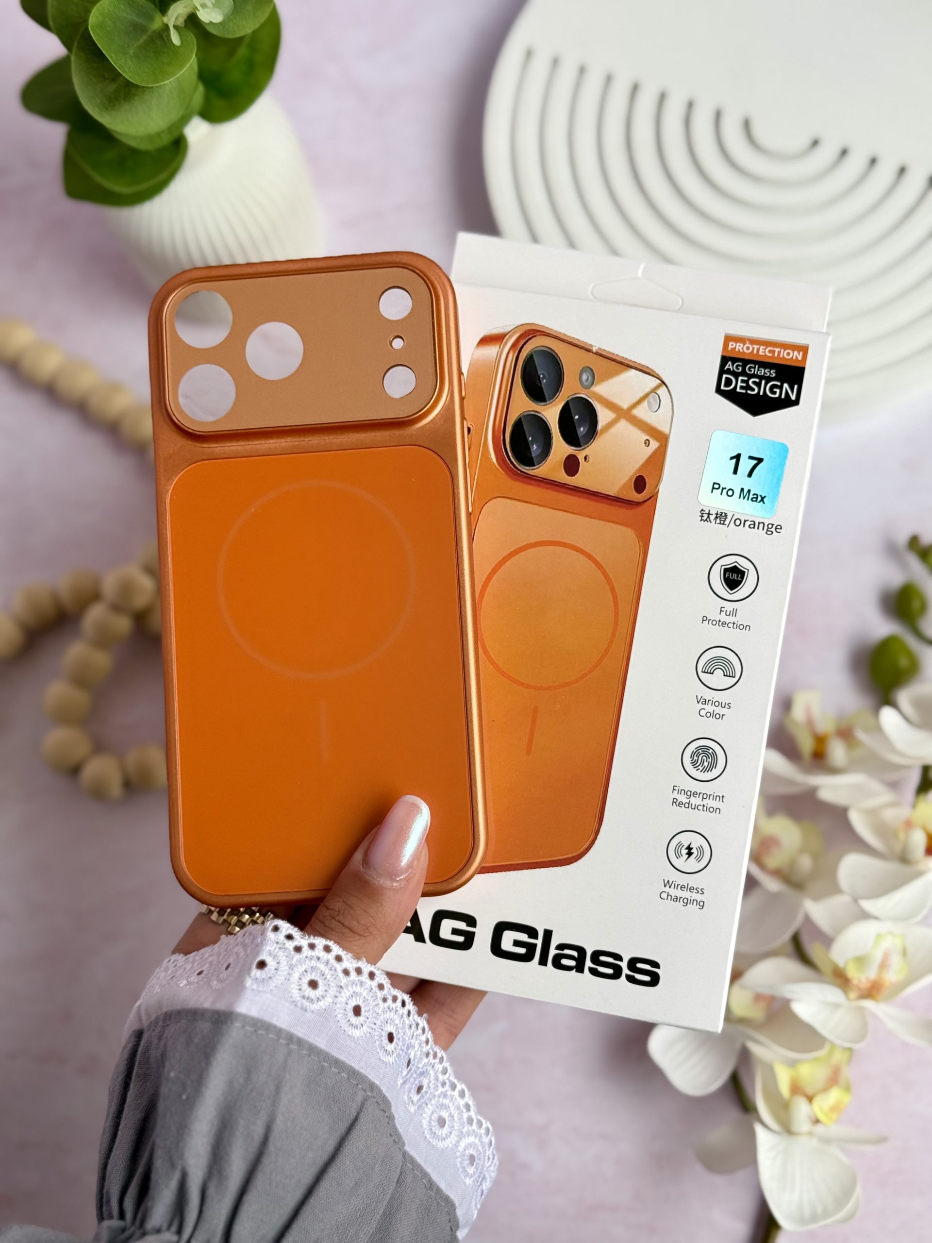 قاب AG GLASS ^ نارنجی ^ (کدC2152)