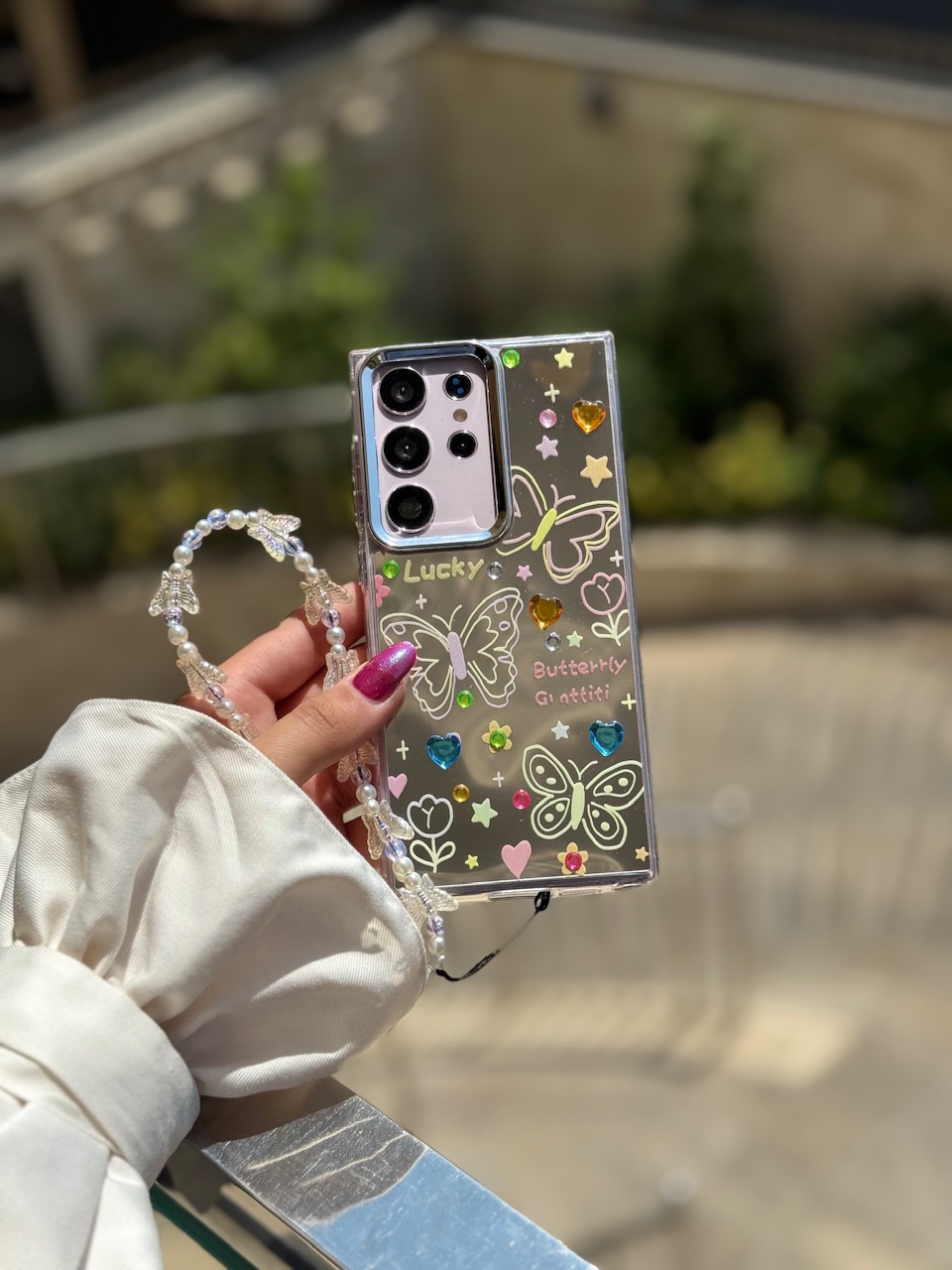 قاب نقاشی پروانه آینه ای با آویز سامسونگ و شیائومی (کدC2056) - تصویر 2