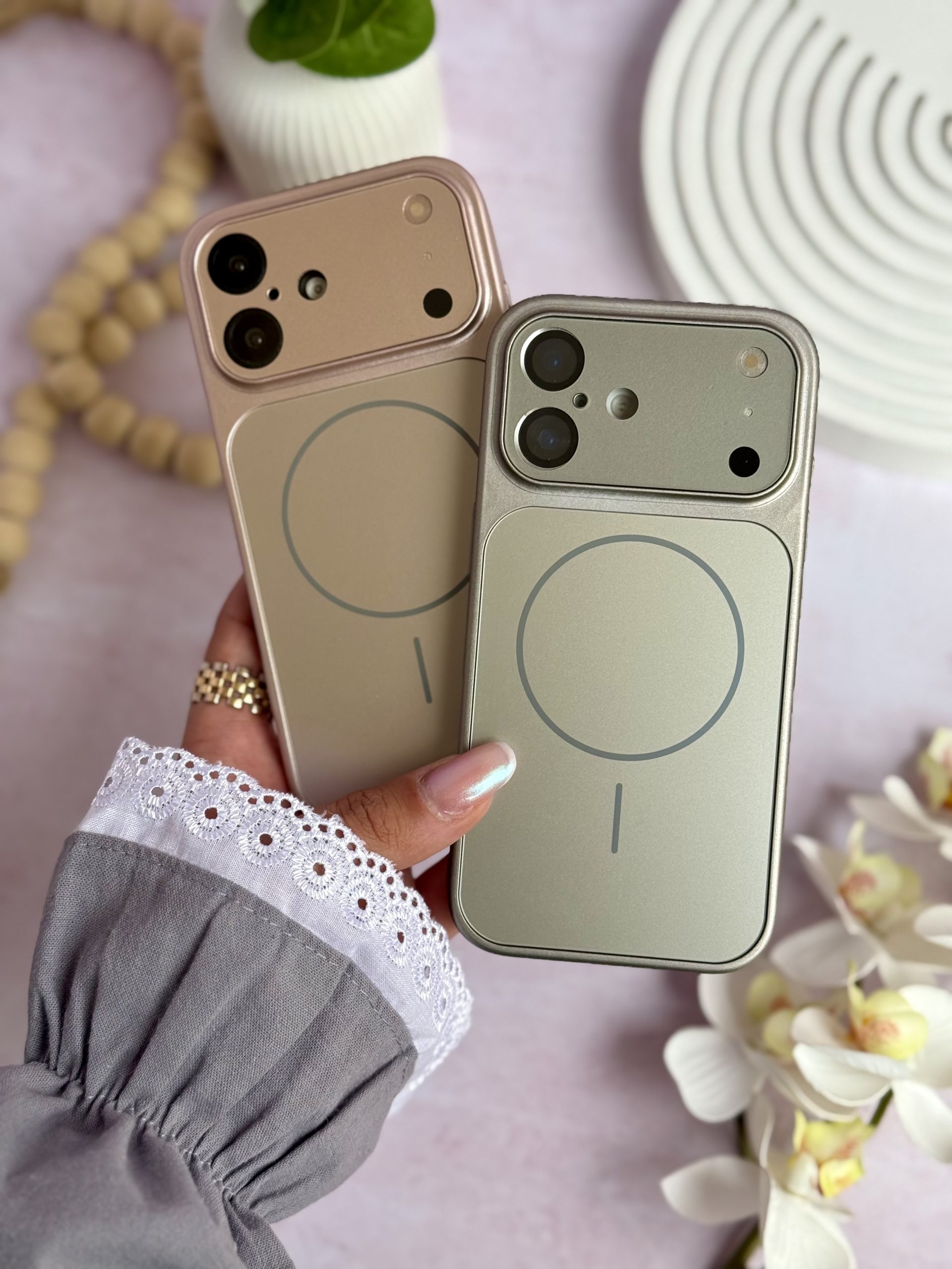 قاب AG GLASS ^ تیتانیوم و طلایی ^ (کدC2152)