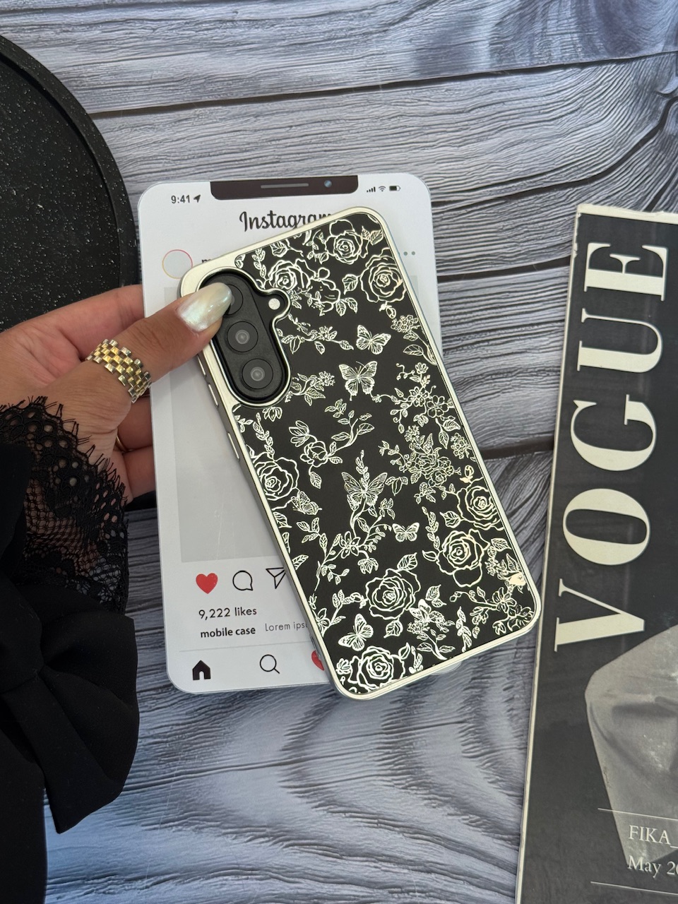 قاب Dark Flowers سامسونگ و شیائومی (کدC2093) - تصویر 2