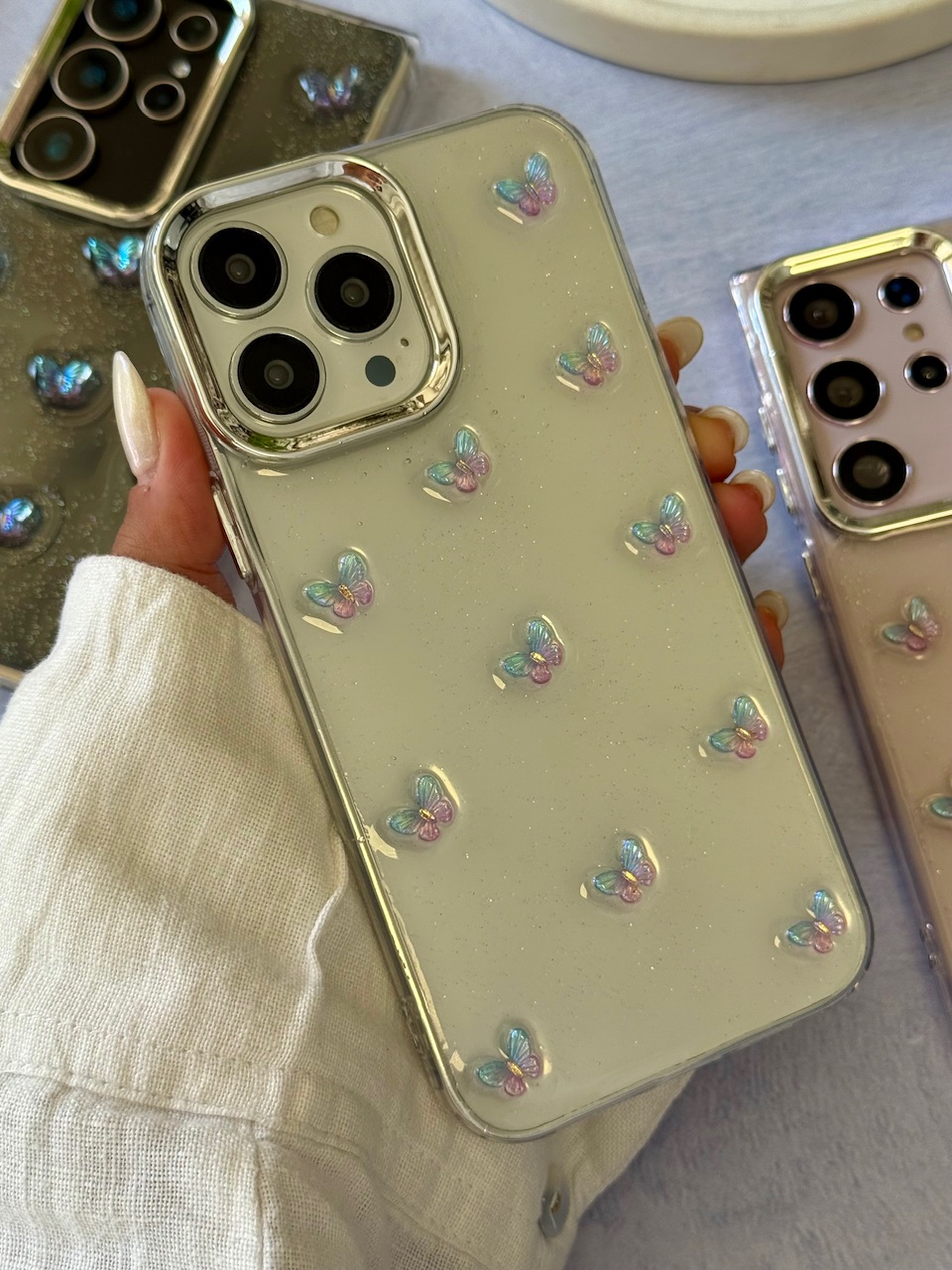 قاب پروانه رنگی زمینه شاینی (کدC2108) - تصویر 6